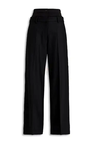 Sandro Pinstriped twill wide-leg pants