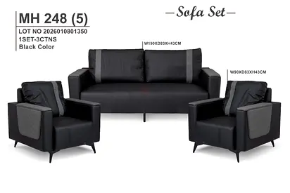 Black 5 Seater Sofa Set New For Sale