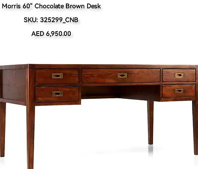 Crate barrel Morris 60 Chocolate Brown Desk