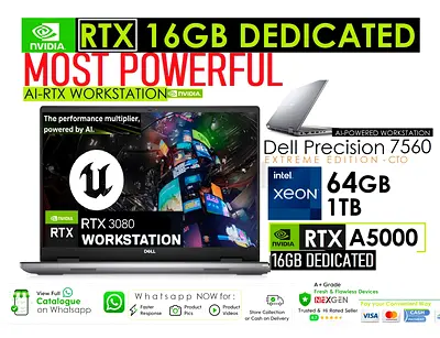⚡EXTREME RTX A5000 CREATORS / GAMERS BEAST * 16GB DEDICATED GPU* Dell Precision 7560 7770 xps zbook