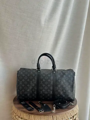 Louis Vuitton Keepall 50 Monogram Eclipse Duffel Bag - Black