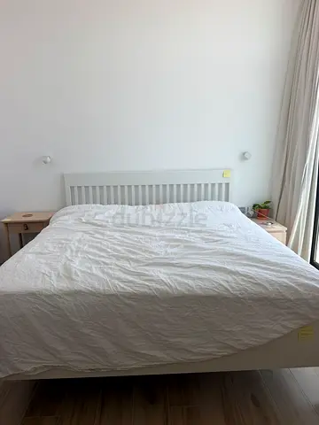 King size bed with mattress and nightstand lightly used still brand new condition