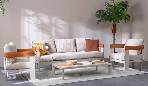 Vienna 5-Seater Sofa Set With 2 Coffee Table-Beige
