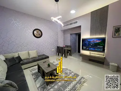 First occupant, luxurious and elegant fully furnished VIP bedroom and living room for monthly rent in Ajman Corniche