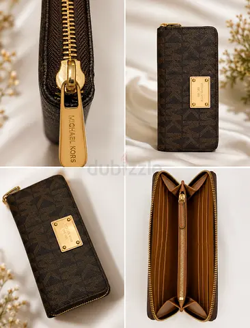Michael Kors Brown Monogram Zip-Around Wallet