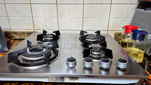 Stainless Steel 4-Burner Built-in Gas Hob - Good Working Condition