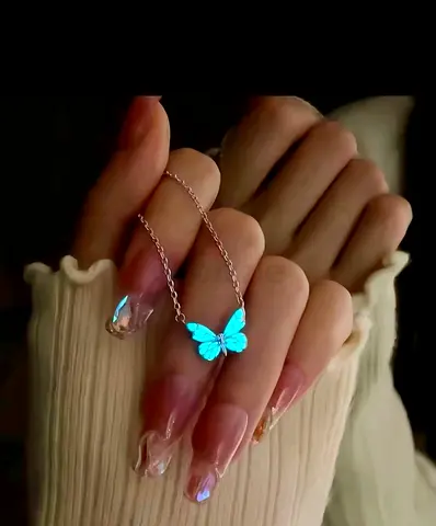 Delicate Butterfly Pendant Necklace - Rose Gold Chain