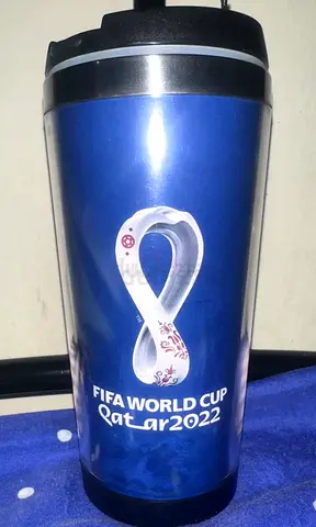 FIFA World Cup Qatar 2022 Branded Travel Tumbler - Blue, brand new