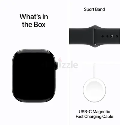 Apple Watch (Space Gray) with Sport Band  USB-C Magnetic Charger - new