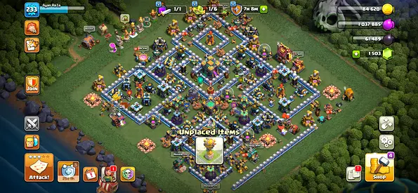 Clash of Clans Town Hall 14 almost Maxed village screenshot - account sale listing (in-game image)
