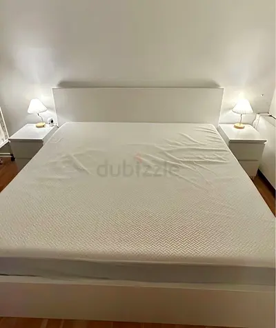 IKEA Malm Queen size bed frame with ikea mattress.
