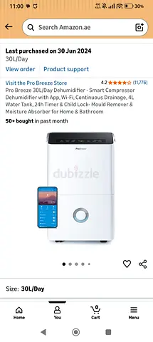 Pro Breeze 30L/Day Dehumidifier — Good Working Condition