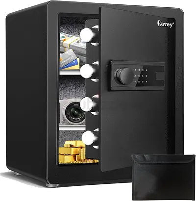 Kavey 2.0 Cub Safe Box, Steel Security Safe and Lock Box with Backlit Touch Screen