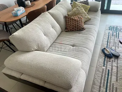 Light Beige 3-Seater Sofa - Comfortable, Good Condition
