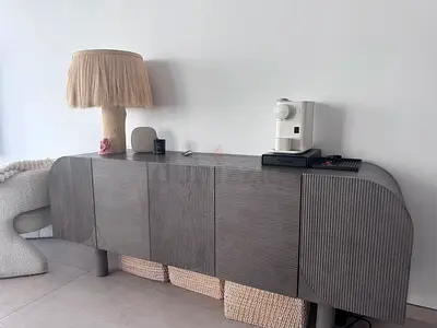 Modern Grey Sideboard / Buffet Cabinet — 5-door Storage