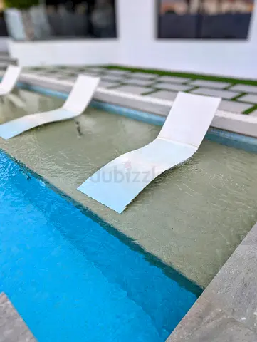1x Modern In-Pool Lounger - White (Brand New in Box)