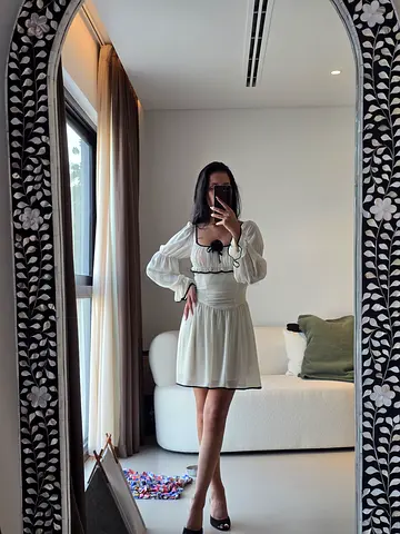 Lichi Short White Boho Cocktail Dress