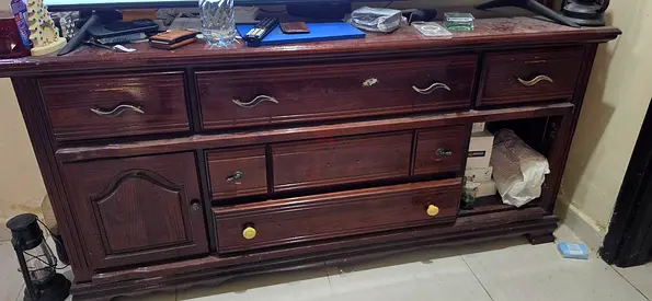 Solid Dark Wood Sideboard / Dresser - Spacious Storage