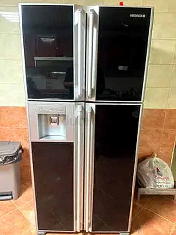 Used Hitachi Side-by-Side Refrigerator with Water Dispenser - Good Condition
