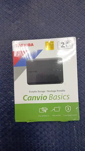 TOSHIBA EXTERNAL HARD DRIVE CANVIO BASICS PORTABLE (HDTB520YK3AA) 2TB BLACK REFURBISHED