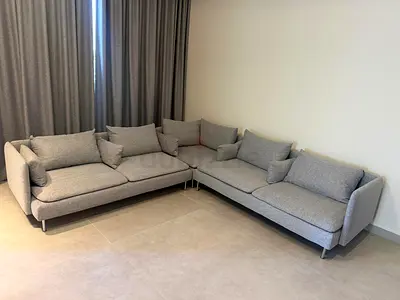 Ikea Sodhremn Corner Sofa Gray Excellent ConLight grey L-shaped fabric sofa - modern, good condition
