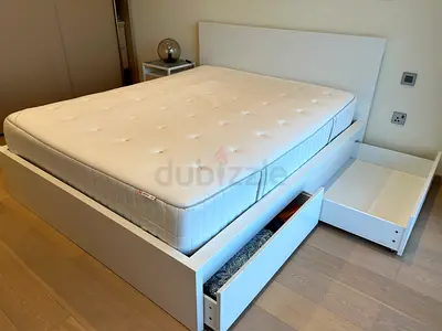 IKEA MALM Bed Frame 160x200 + Dressing Table  Mirror – Full Set