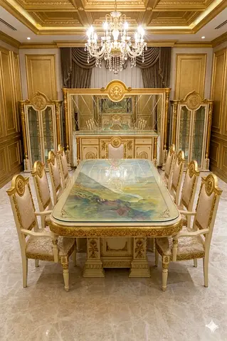 Elegant Luxury Dining Set – Complete 14-Piece Set (Excellent Condition) (Used)