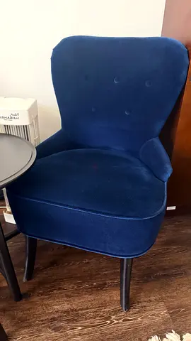 Blue Velvet Accent Chair —