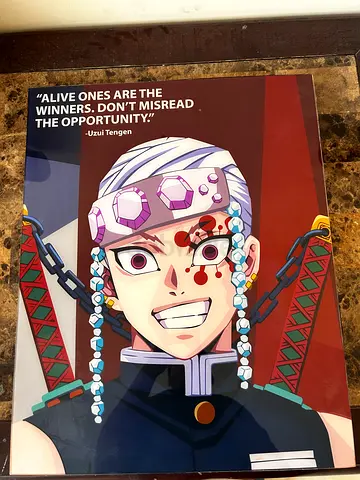 Tengen Uzui Demon Slayer portrait/poster. Hard canvas, epoxy