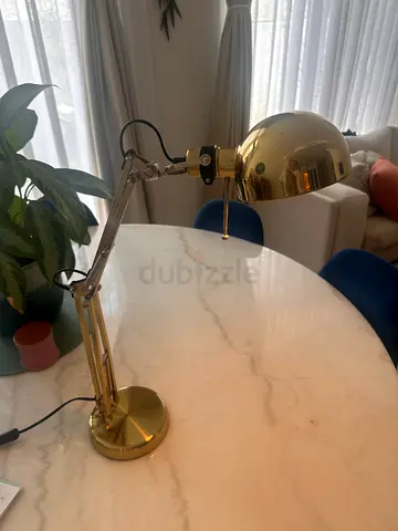 Ikea Brass Adjustable Desk Lamp — Articulating Arm, Good Condition