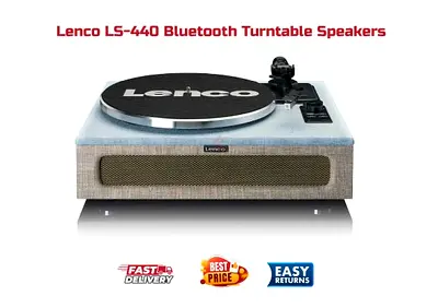 Lenco Bluetooth Turntable Integrated Speakers 40 Watt RMS, RCA Out  Aux-In LS-440BUBG
