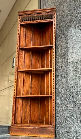 Corner bookcase solid wood- display shelves