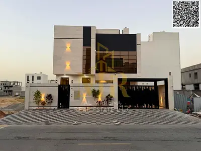 Luxury villa in Al Bahia, two floors and a roof, with an elegant design and spacious areas, price includes air conditioning.