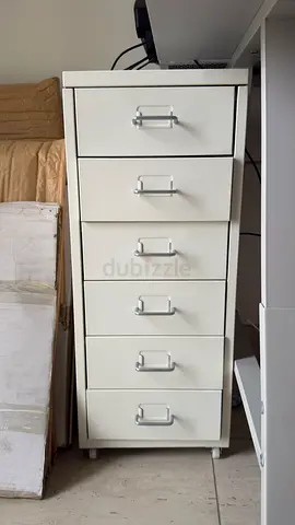 IKEA white 6-drawer narrow chest / filing cabinet - good condition