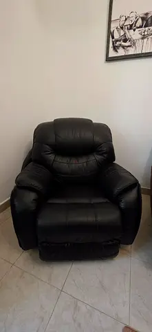 Black Leather Recliner Armchair - Comfortable Single Seat