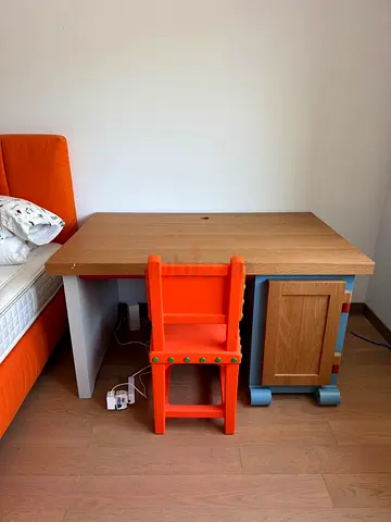 Compact Wooden Study Desk with Storage Cabinet - Great  Condition