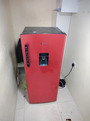 Used Single-Door Red Refrigerator with Water Dispenser
