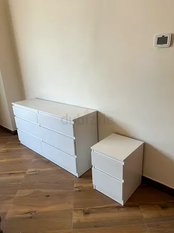 White Chest of Drawers and Matching Nightstand - IKEA-style