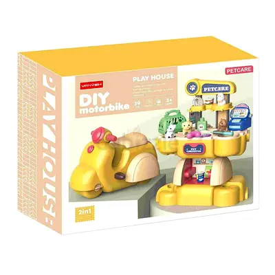 DIY 2-in-1 Play House  Motorbike Toy - Pet Care Theme (New)