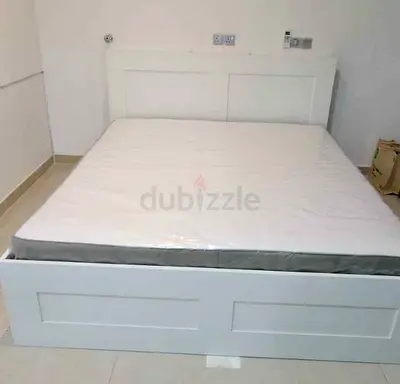 IKEA brimness queen size bed with 4 storage drawers underneath and with IKEA mattress