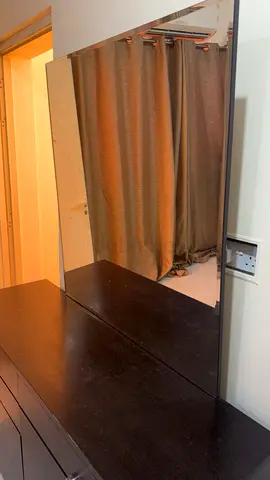 Dressing table with large mirror