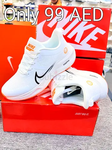 Nike Men’s White Running Shoes - Size Available, Light  Cushioned - 99 AED