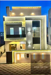 Beautiful and luxurious villa in Al Zahia, 5 bedrooms, majlis, living hall, maid’s room, 2 waterfa