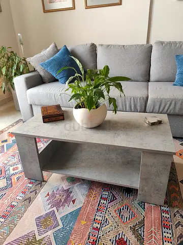 Coffee Table rectangular  and 2 Sofa Tables Concrete-look. Excellent Condition