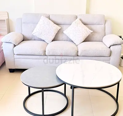 3-Seater Sofa Nesting Coffee Table Set - 799 AED