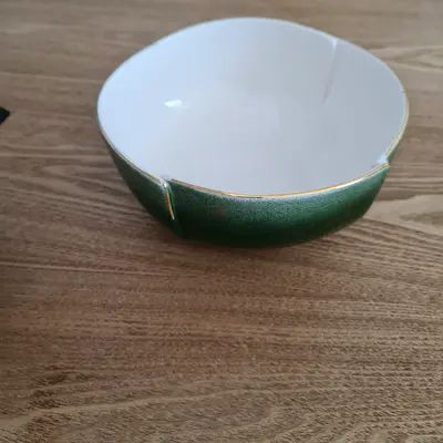 Small green ceramic serving bowl