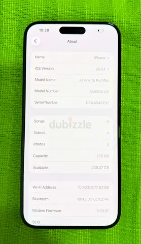 iPhone 15 Pro max 256 Blue clr