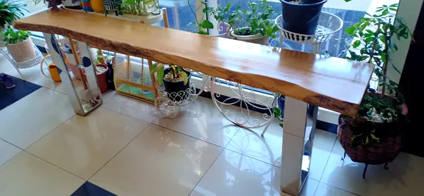 Long Ash Wood Live Edge Console table