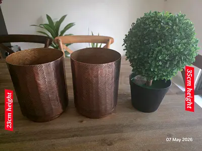 Set of 2 Decorative Copper Planters / Vases