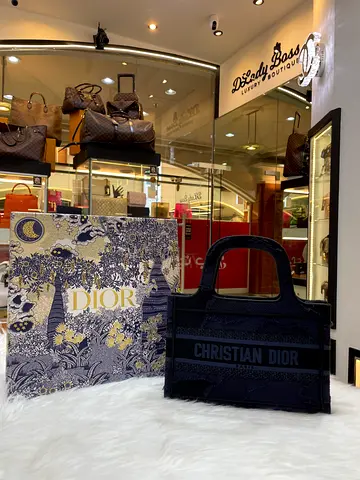 Christian Dior Micro Book Tote Navy Camouflage Canvas (Authentic/PreOwned)